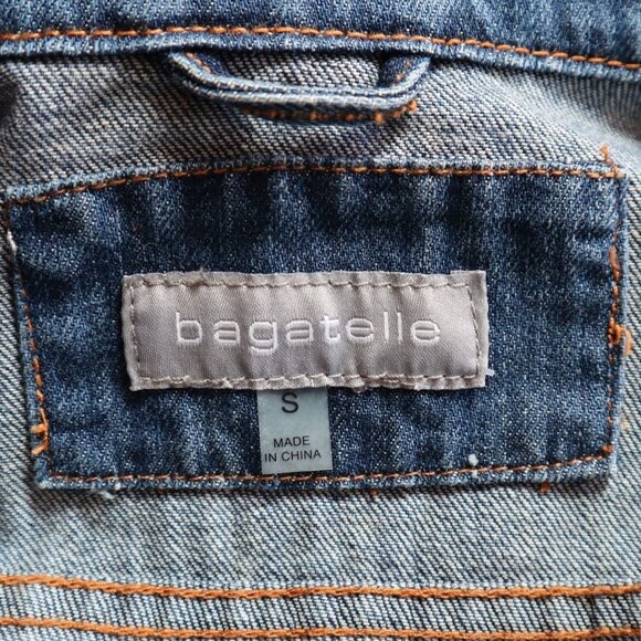 Bagatelle Denim Trucker Jacket Womens S Blue Boho Bohemian Retro Eclectic Casual - Picture 3 of 16
